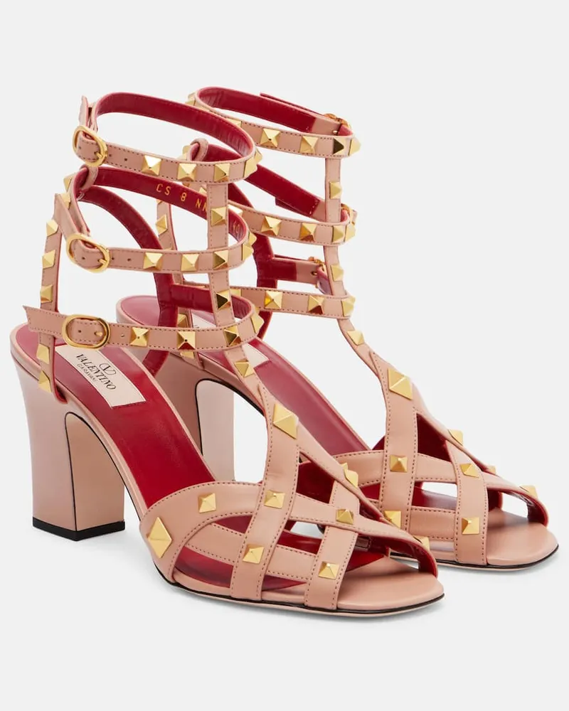 Valentino Garavani Sandalen Studdy 80 aus Leder Rosa