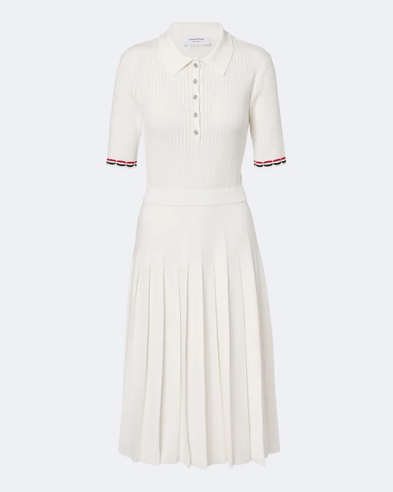 Thom Browne Polokleid aus Baumwolle Weiß