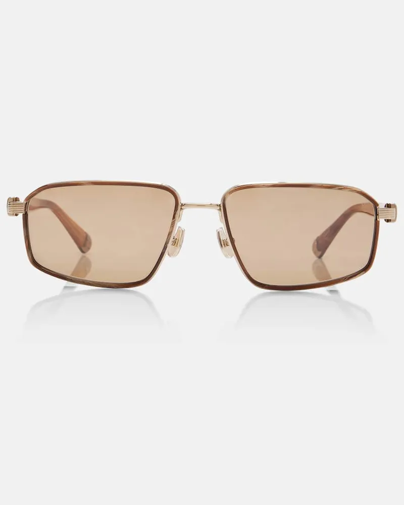 Brunello Cucinelli Eckige Sonnenbrille Jarama Braun