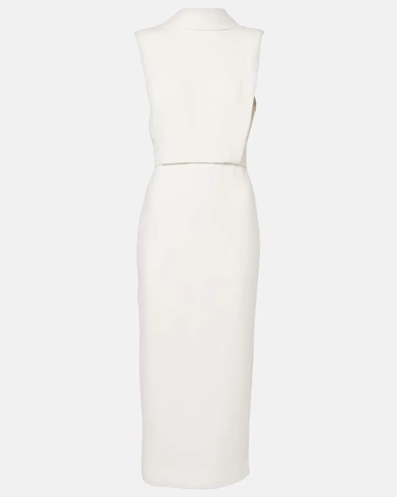 Roland Mouret Midikleid aus Cady Weiß