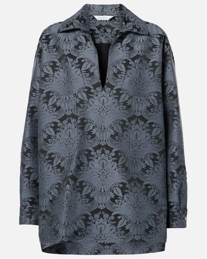 Max Mara Hemd Anemone aus Jacquard Blau