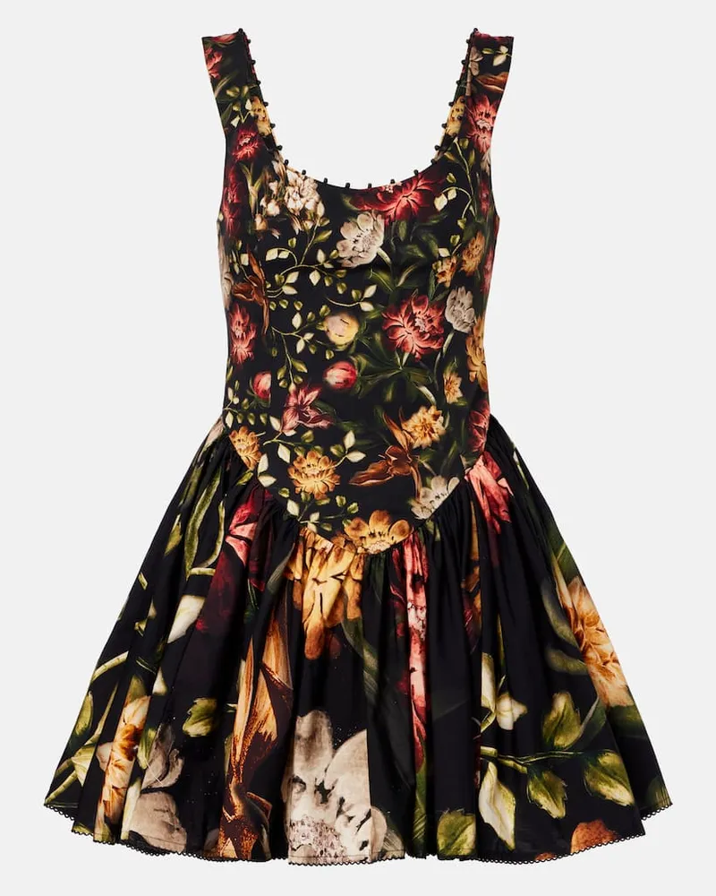 AGUA BENDITA Minikleid Pluma aus Baumwolle Multicolor