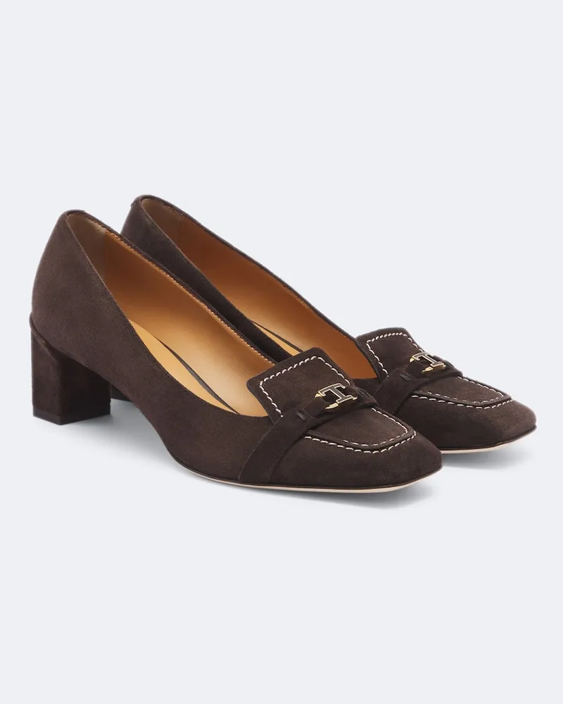 TOD'S Pumps T Timeless aus Veloursleder Braun
