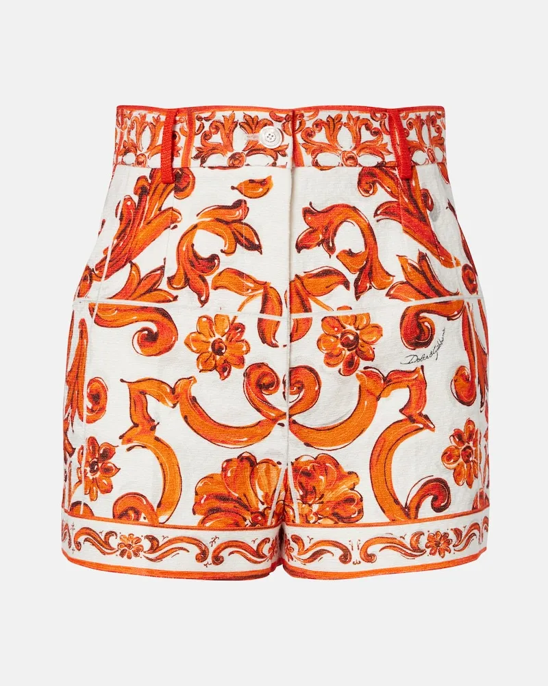 Dolce & Gabbana Bedruckte Shorts Majolica Rot
