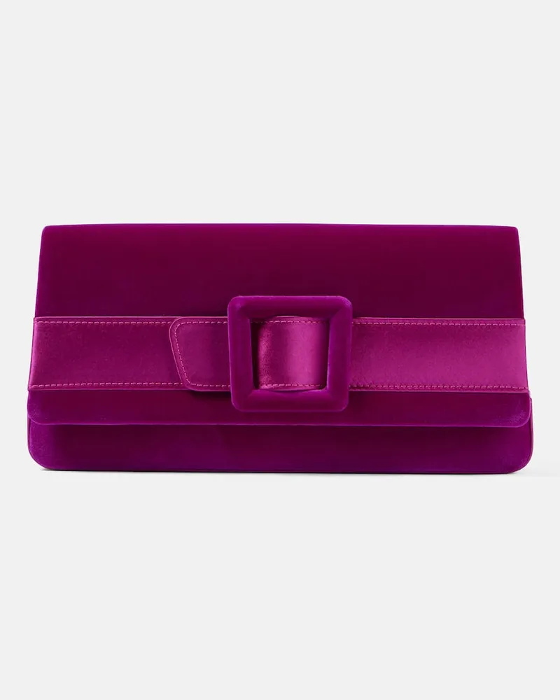 Manolo Blahnik Clutch Maygot aus Samt Lila