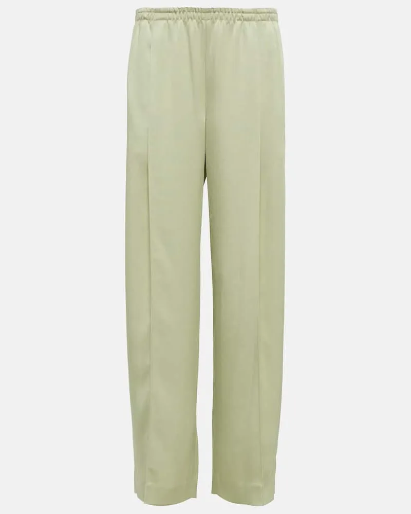 Vince Weite Hose aus Satin Grün