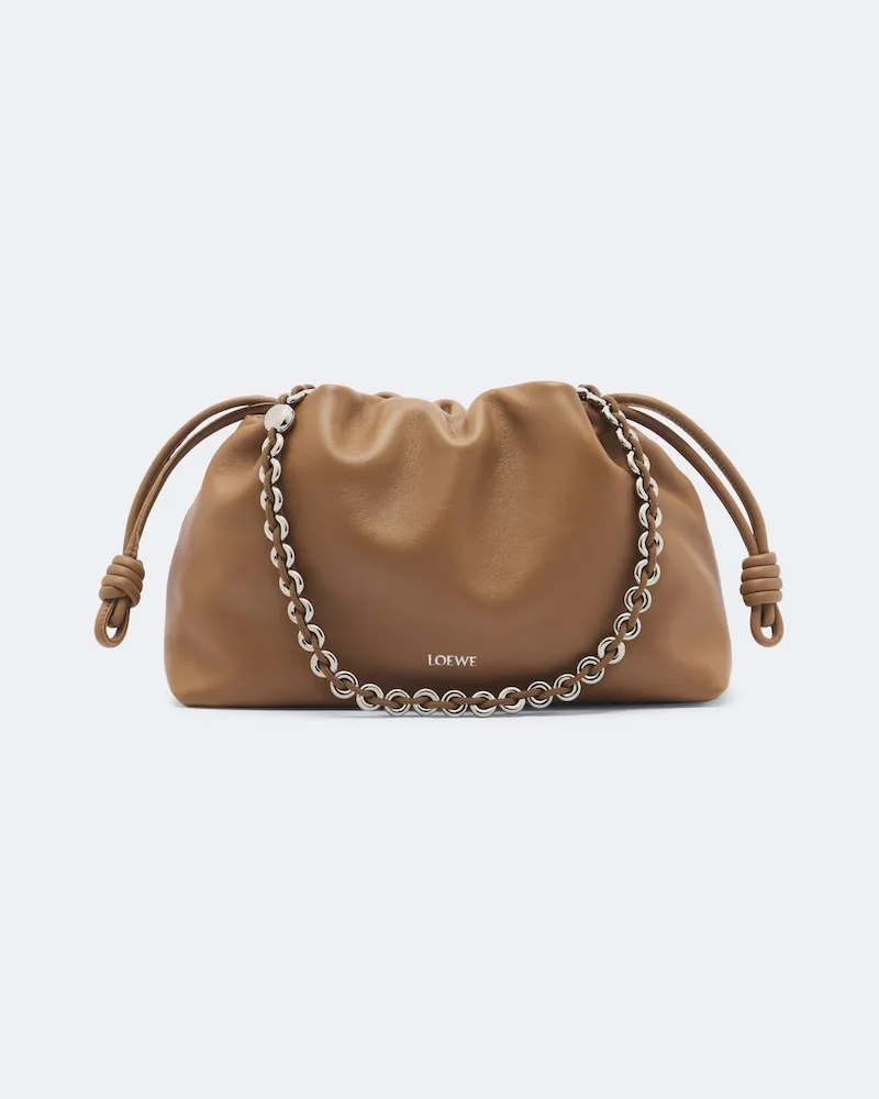Loewe Schultertasche Flamenco Medium aus Leder Braun