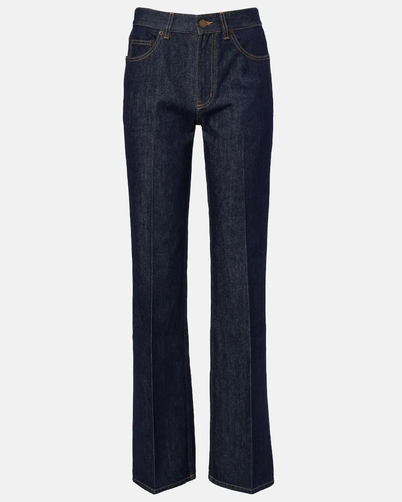 Saint Laurent High-Rise Bootcut Jeans '70s Blau
