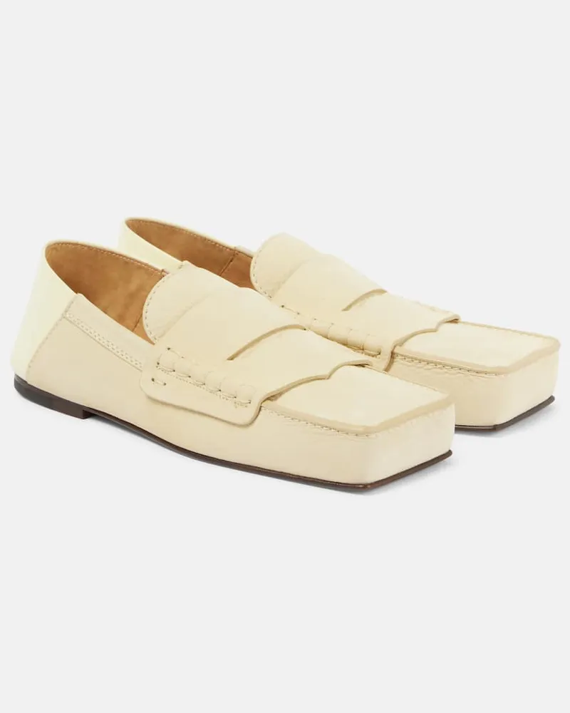 Jacquemus Loafers Les Mocassins Carré aus Leder Weiß