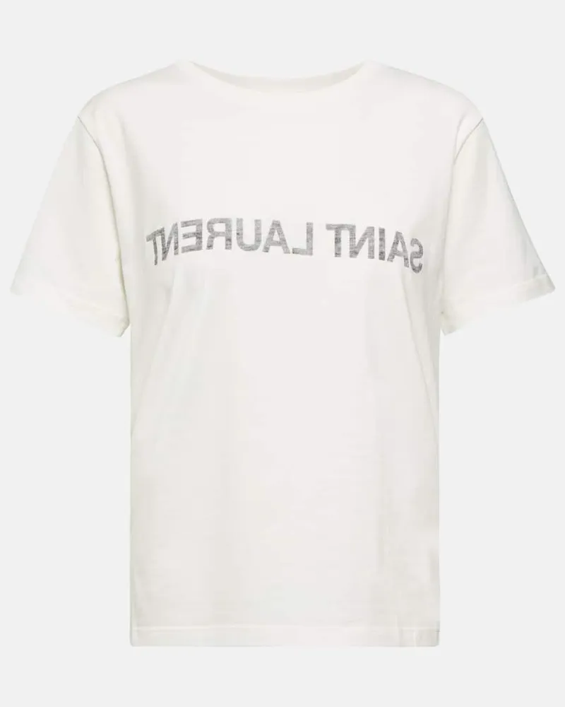 Saint Laurent T-Shirt aus Baumwolle Weiß
