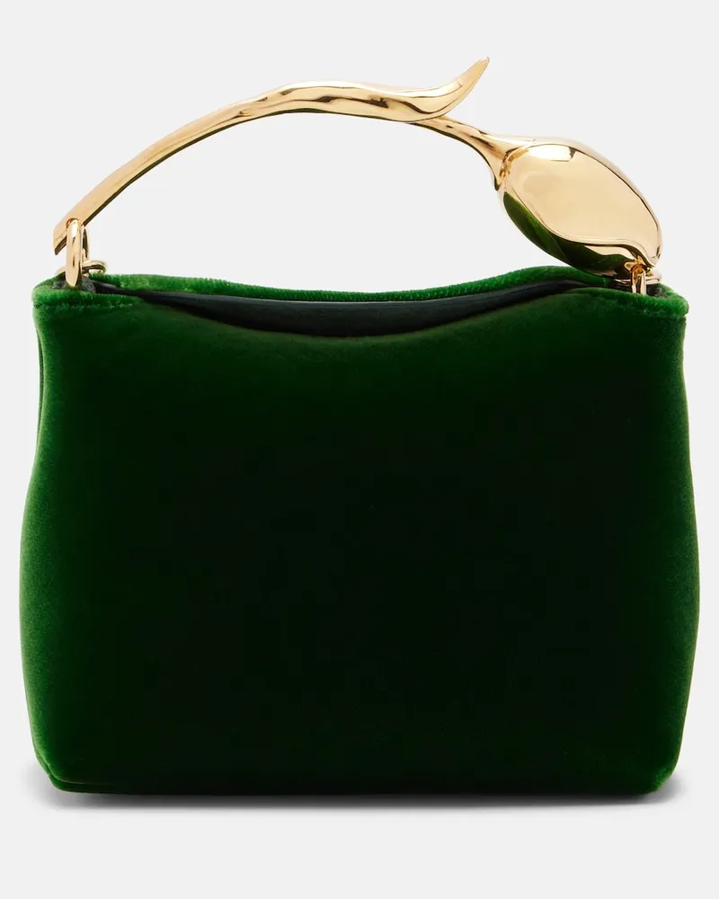 Erdem Tasche Bloom Micro aus Samt Grün