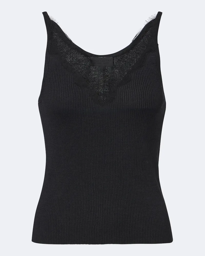 Nili Lotan Tanktop Aronia aus Seide Schwarz
