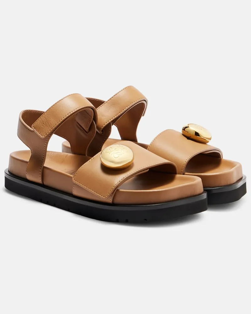 Loewe Sandalen Pebble aus Leder Braun