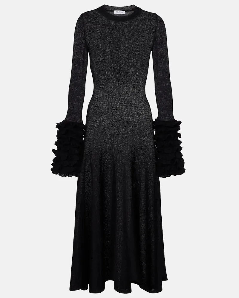Alaïa Alaïa Midikleid aus einem Mohairgemisch Schwarz