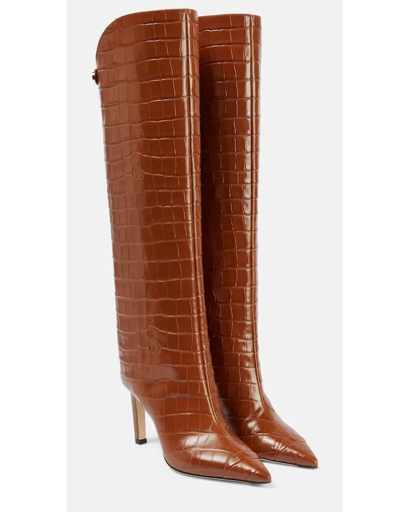 Jimmy Choo Stiefel Alizze 85 aus Leder Braun