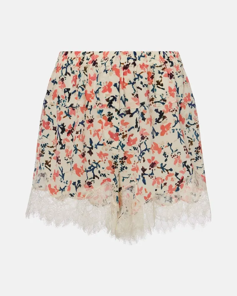 Ulla Johnson Shorts Noella aus Seide mit Spitze Multicolor