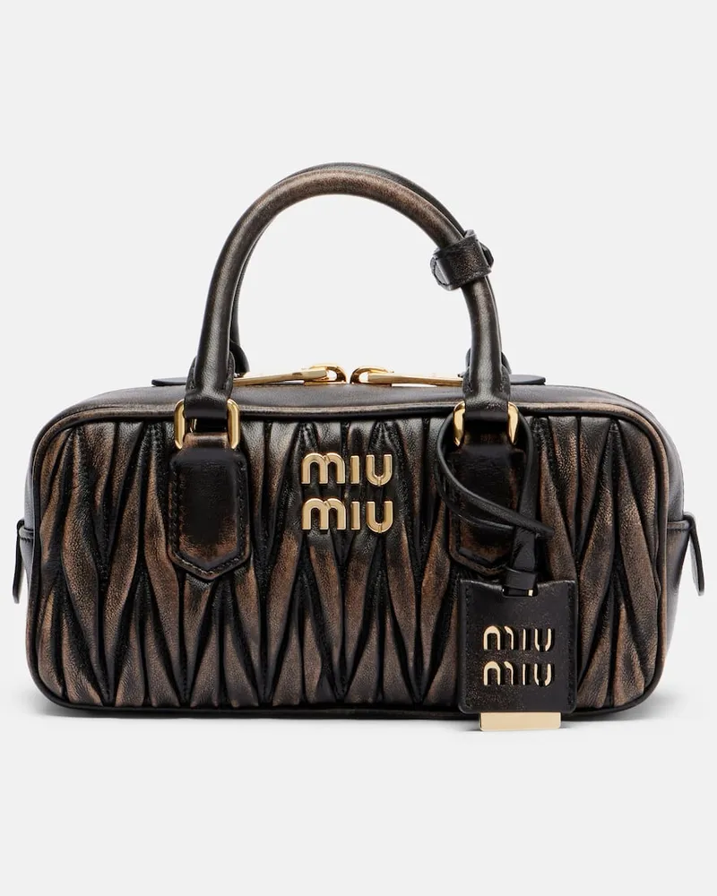 Miu Miu Tote Bag Arcadie aus Matelassé-Leder Schwarz