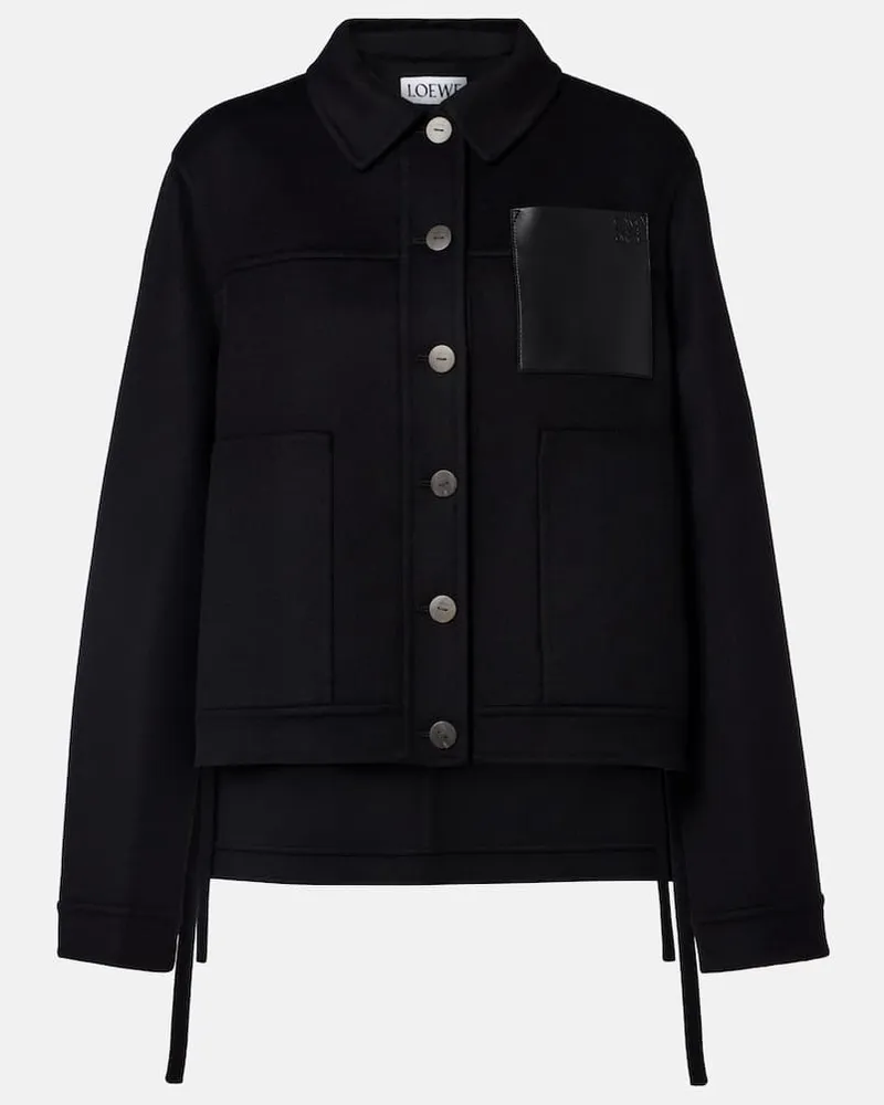 Loewe Jacke aus Wolle und Kaschmir Schwarz