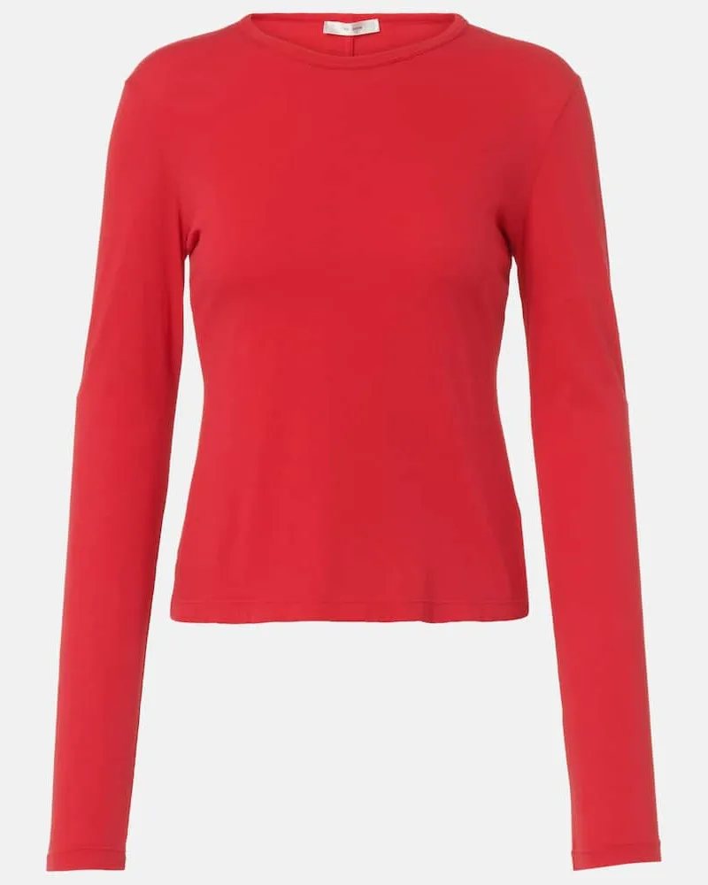 The Row Longsleeve Seruni aus Baumwoll-Jersey Rot