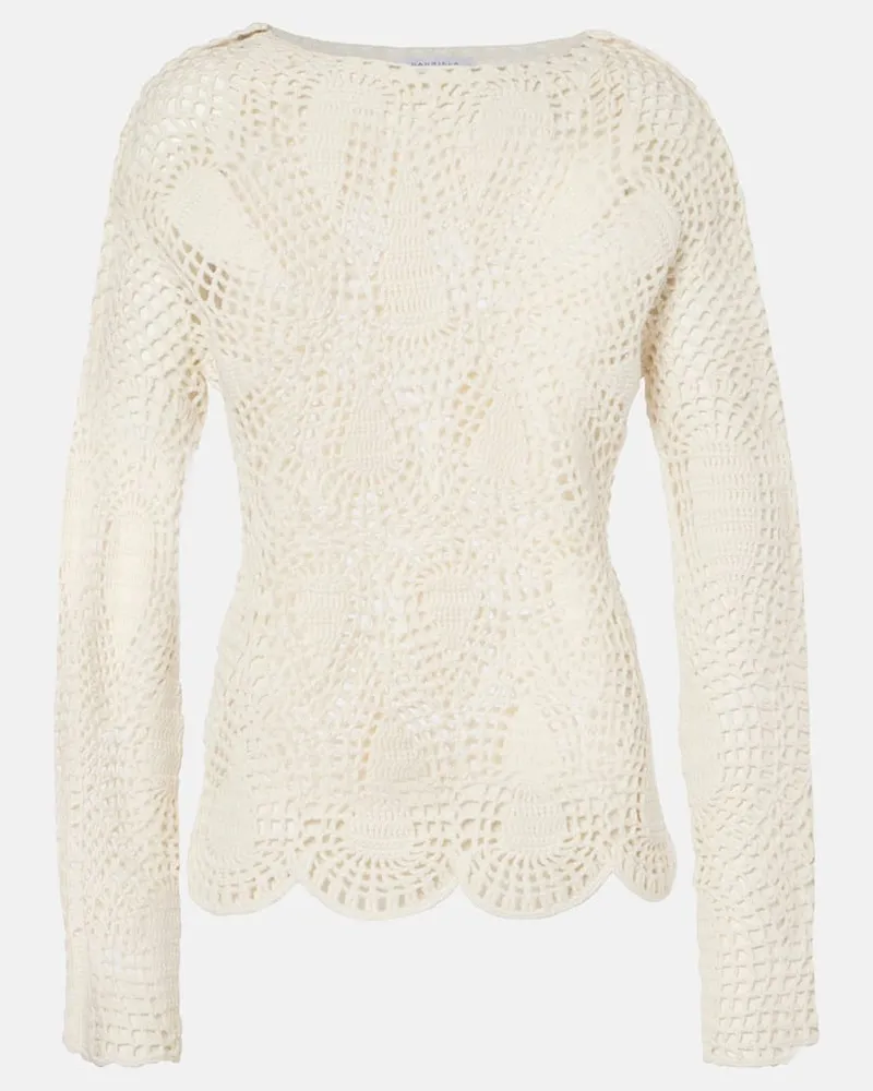 Gabriela Hearst Top Caps aus Häkelstrick Weiß