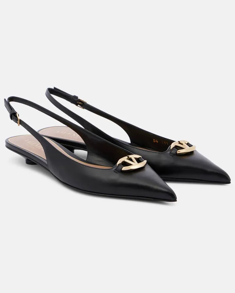 Valentino Garavani Slingback-Ballerinas VLogo The Bold Edition aus Leder Schwarz
