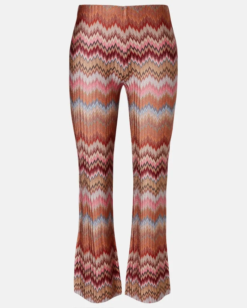 Missoni Schmale High-Rise-Hose Multicolor