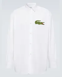 Comme des Garçons Comme des Garcons Shirt X Lacoste Hemd aus Baumwollpopeline Weiss