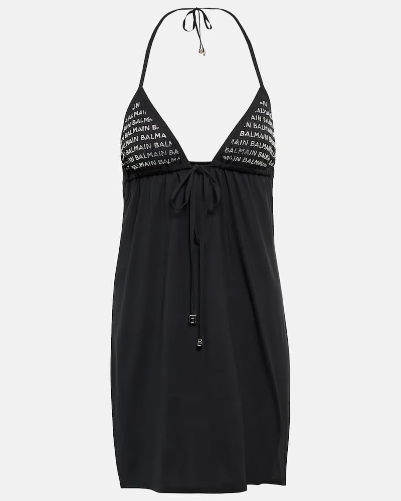 Balmain Verziertes Minikleid Schwarz