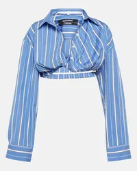 Jacquemus Cropped-Bluse La Chemise Bahia aus Baumwolle Blau