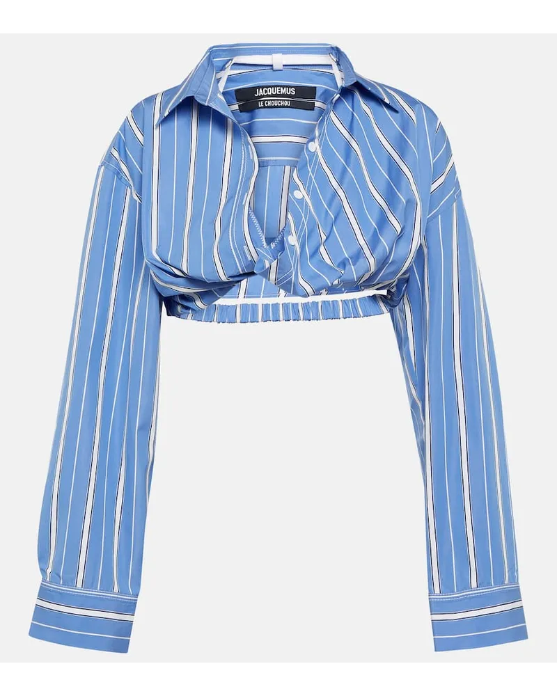 Jacquemus Cropped-Bluse La Chemise Bahia aus Baumwolle Blau