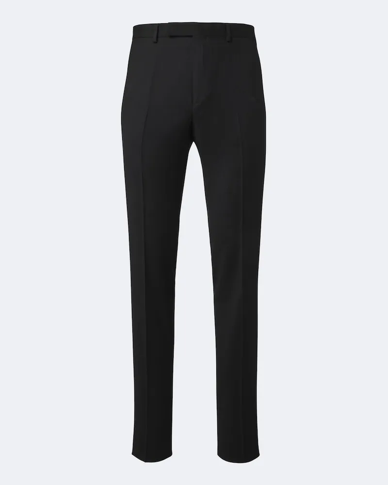Ermenegildo Zegna Schmale Hose aus Wolle Schwarz