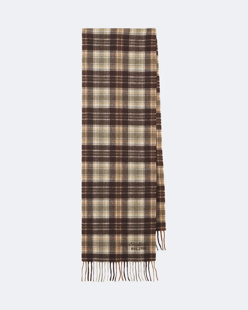Acne Studios Schal aus Kaschmir und Wolle Braun
