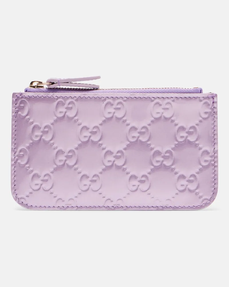 Gucci Münzetui GG aus Metallic-Leder Lila