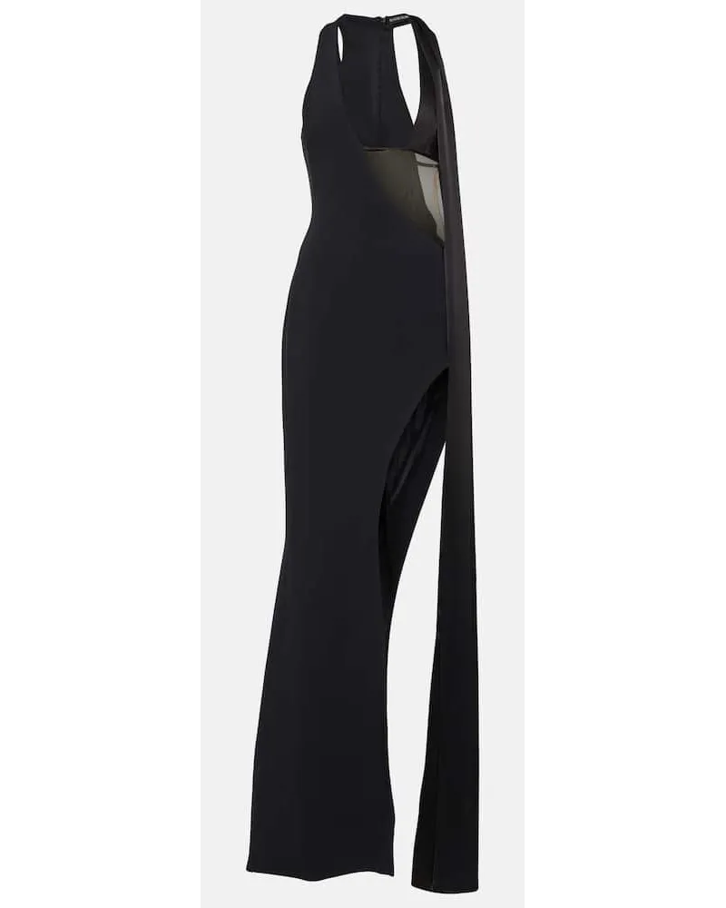 David Koma Robe aus Satin Schwarz