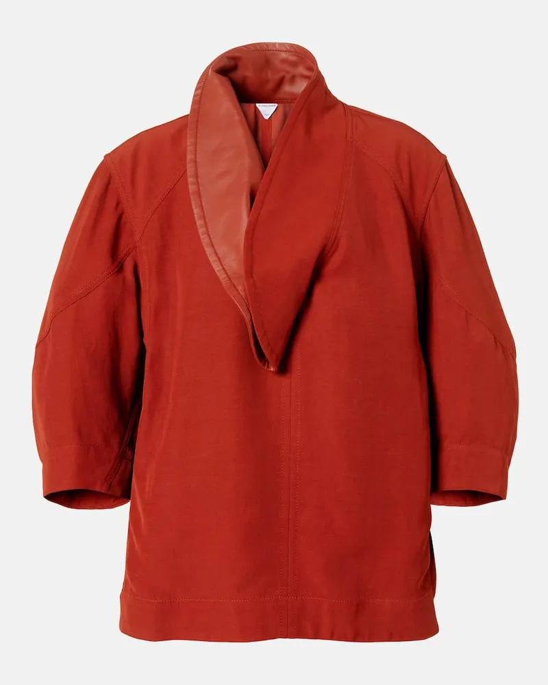 Bottega Veneta Bluse mit Leder Rot