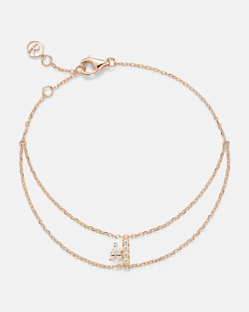 Repossi Armband Letters aus 18kt Roségold mit Diamanten Silber