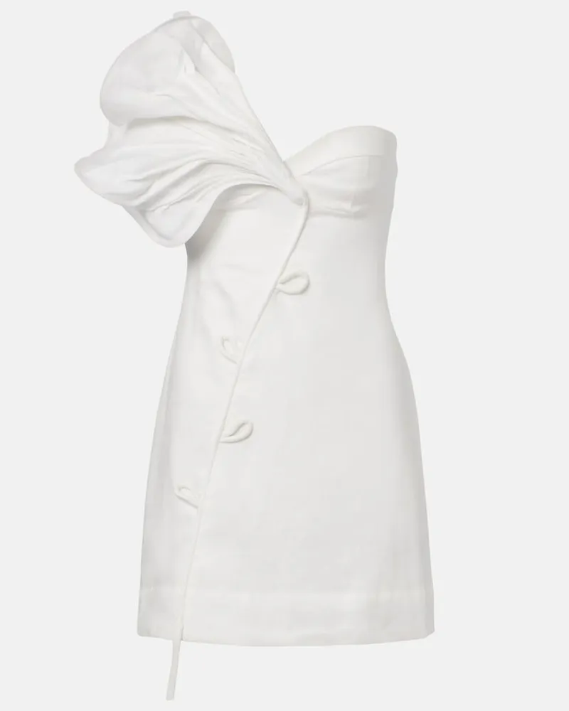 FARM Rio Minikleid aus Leinen Weiß