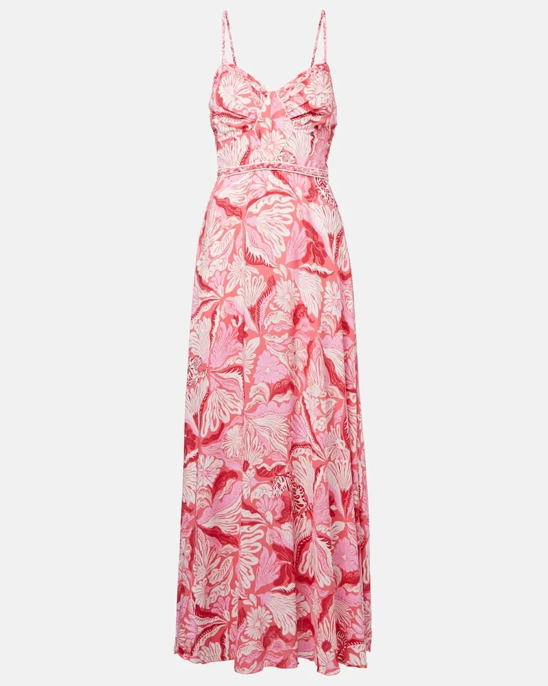 Poupette St Barth Bedrucktes Maxikleid Cara Pink