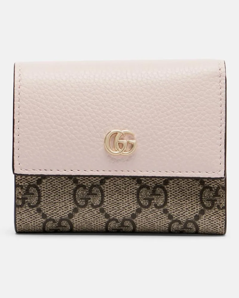 Gucci Portemonnaie GG Marmont Mini mit Leder Rosa