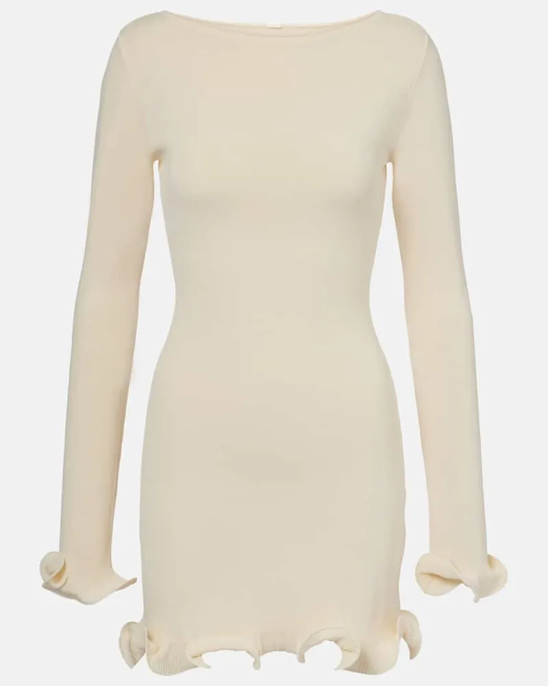 SAME Minikleid aus Strick Weiß