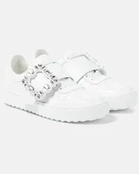 Roger Vivier Verzierte Sneakers Very Vivier aus Leder Weiss