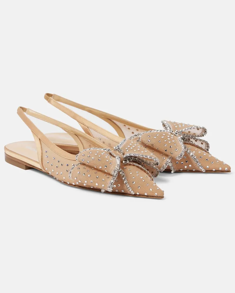 Mach & Mach Slingback-Ballerinas Le Cadeau mit Kristallen Beige