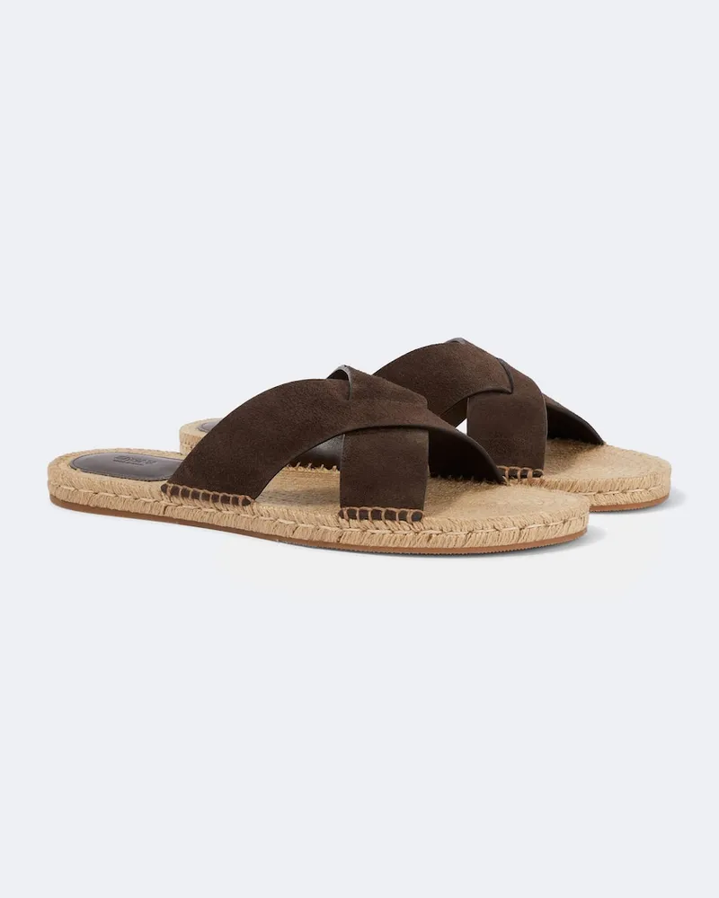 Ermenegildo Zegna Espadrille-Sandalen aus Veloursleder Braun