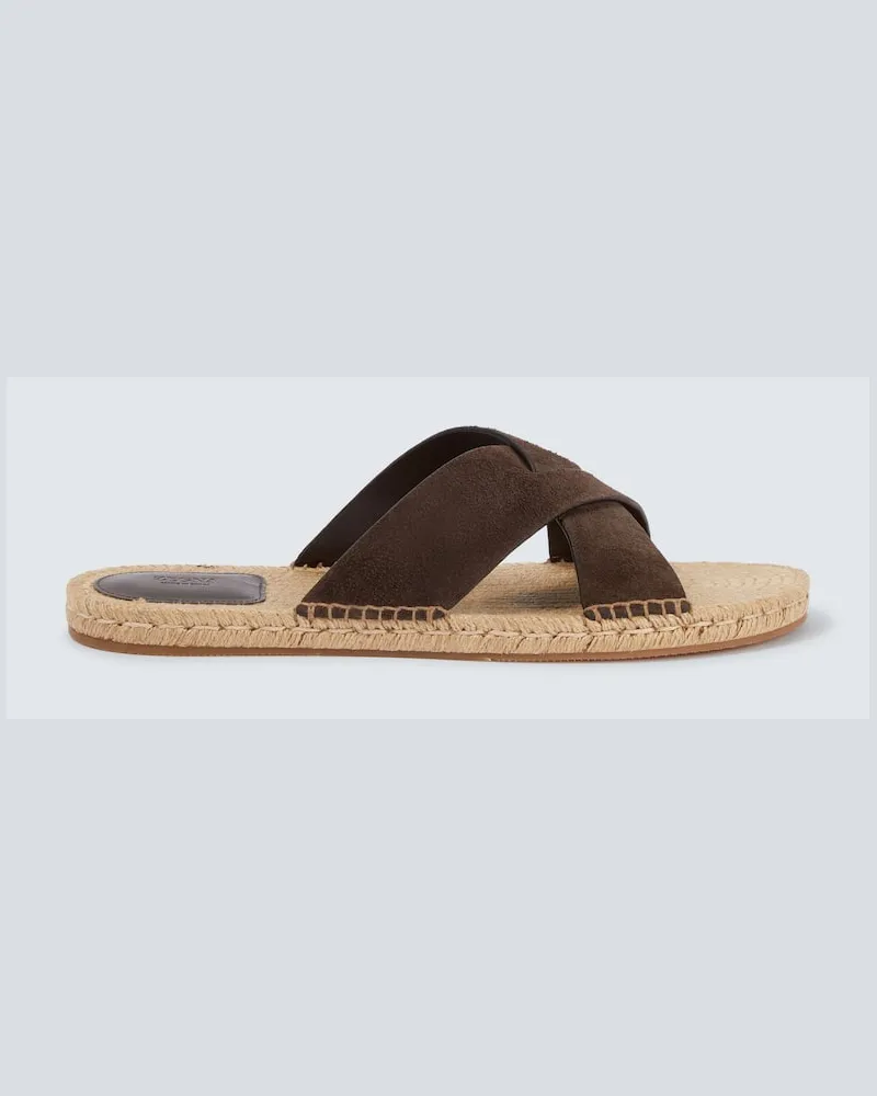 Ermenegildo Zegna Espadrille-Sandalen aus Veloursleder Braun