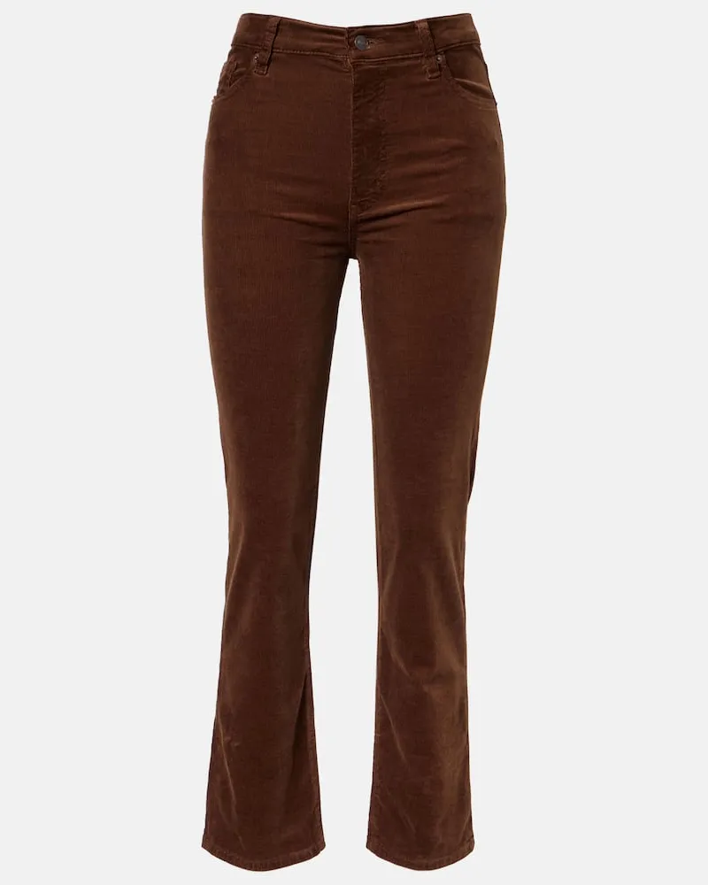 Frame Denim Mid-Rise Straight Jeans Le Sleek Braun