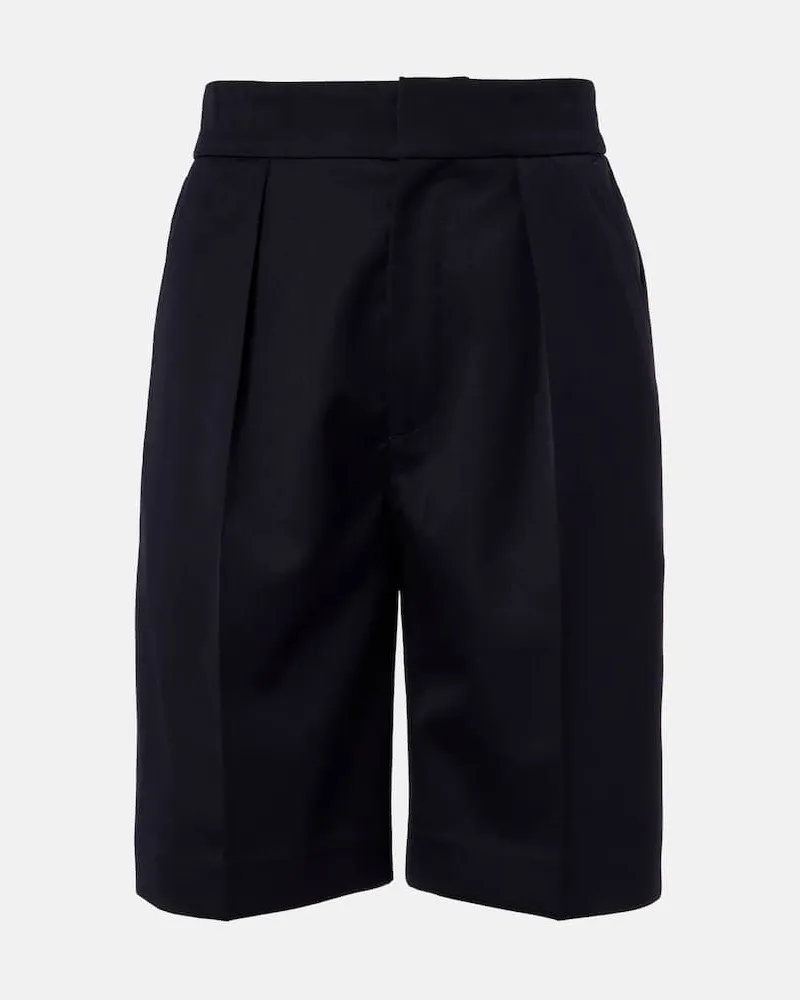 Victoria Beckham High-Rise Bermuda-Shorts Blau