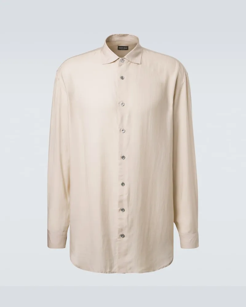 Giorgio Armani Archivio Hemd aus Satin Beige