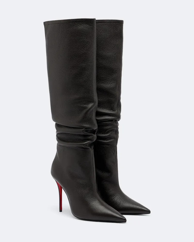 Christian Louboutin Kniehohe Stiefel Zependris aus Leder Schwarz