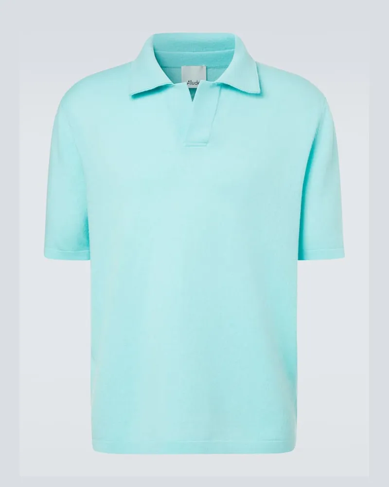 ALLUDE Polopullover aus Wolle und Kaschmir Blau