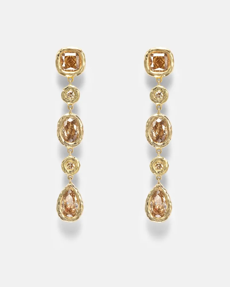 Octavia Elizabeth Ohrringe Nesting Gem aus 18kt Gelbgold mit Diamanten Gold